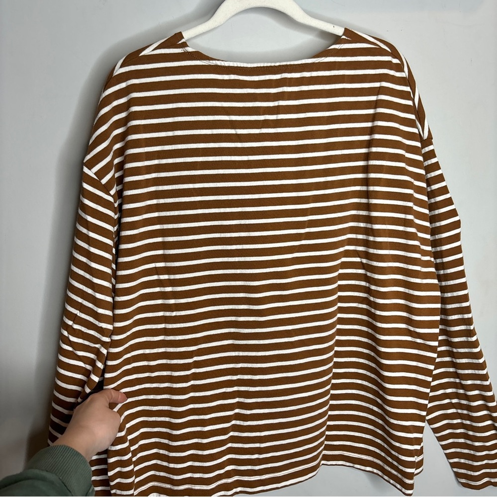Pomander Place Stripe Knit Odie Tee & Olympia Shorts SET XXXL Brown Stripe - Picture 9 of 12